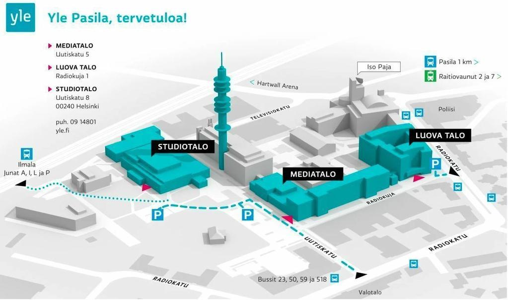 Ylen Pasilan noutopisteissä ja osoitteissa muutoksia Huomioittehan tarkasti, mihin osoitteeseen Ylen asiakkaat ovat menossa ja mistä osoitteesta tilaukset sieltä tulevat.