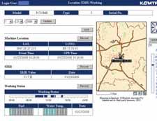 KOMTRAX :n avulla voit: Tarkastella missä ja milloin koneesi työskentelee Saat