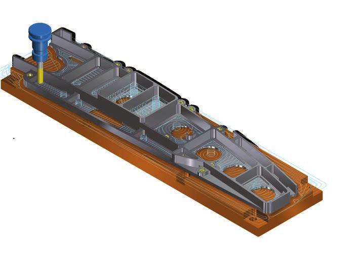 Mastercam yksinkertaistaa työstökohteita 4-akselisista kiertoakseli-ja muotovalssausradoista monisiipisiin, ahtaita sisäpuolisia työstöjä edellyttäviin siipipyöriin.