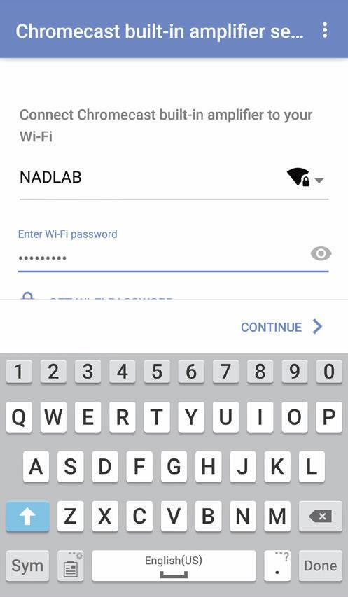 WI-FI 14. Anna wi-fi-verkkosi salasana ja kosketa sitten 16.