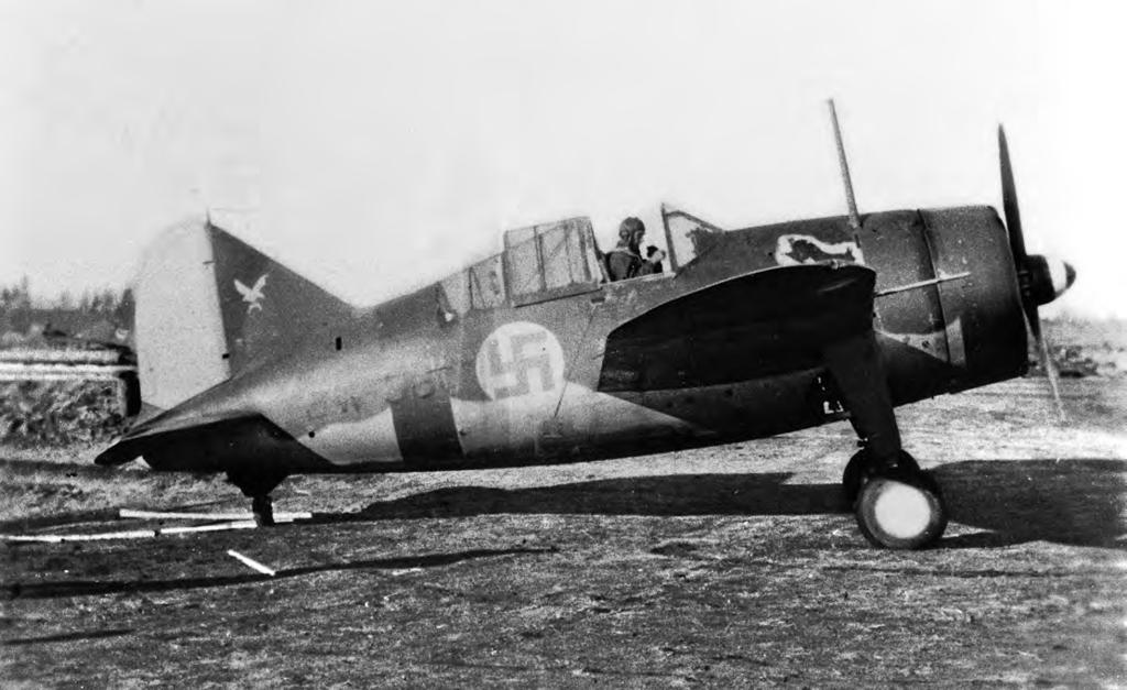 1/LeLv 24:n kone BW-376 Römpötissä ennen alasampumistaan 30.10.