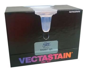 VECTASTAIN Elite ABC HRP -värjäyskitti Tuote soveltuu jää- ja paraffiinileikkeiden sekä solunäytteiden värjäämiseen.