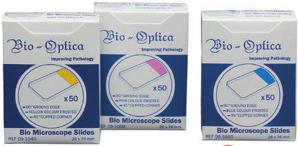 Aluslasi, Bio-Optica Kaikki Bio-Optican lasit on valmistettu erikoisvalkoisesta lasista ja ne ovat esipestyjä, pölyttömiä ja rasvattomia, suoraan käyttövalmiita.