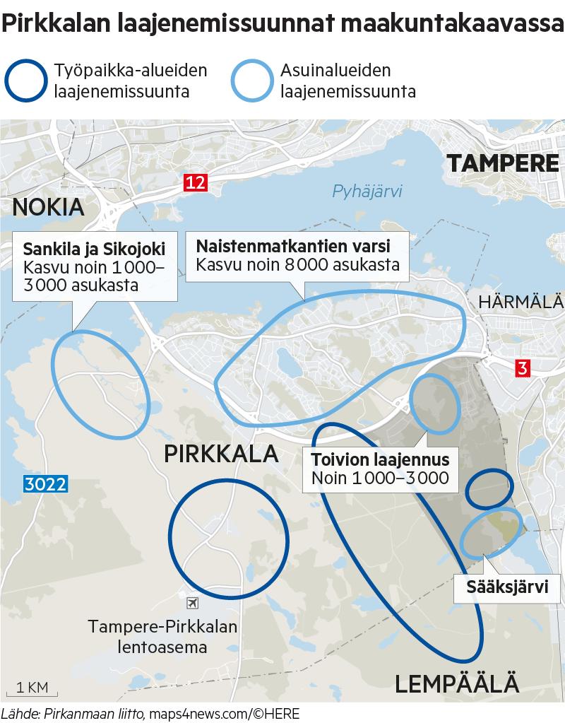 Maakuntakaavassa Pirkkalan kasvun