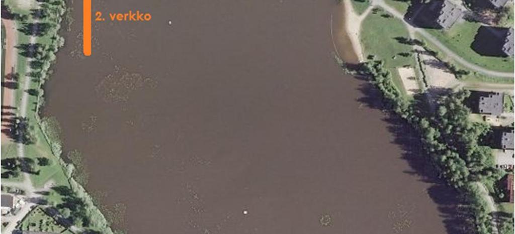 Verkkojadoista 2 laskettiin pyyntiin rannan suuntaisesti ja 1 rantaviivan vastaisesti (kuva 2.2). Verkot olivat pyynnissä 4 pyydysvuorokautta (21.5. 25.5.2018).