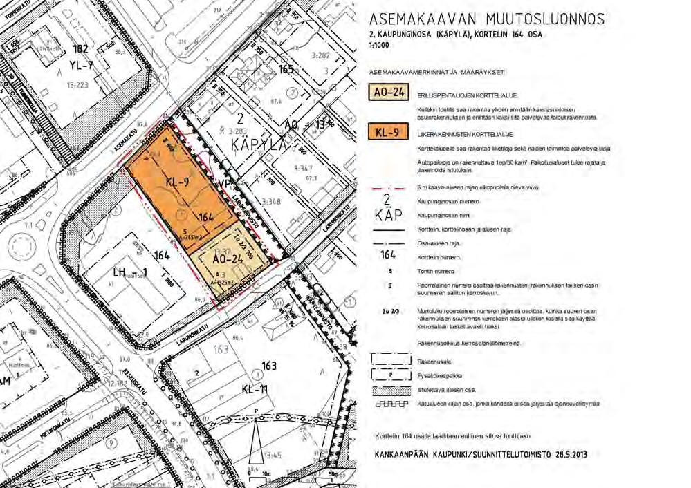 6. Asemakaavan muutos Käpylä AK 5174 Kaavamuutosalue sijaitsee 2. kaupunginosassa Käpylässä Asemakadun, Larumonkadun, Larumonpuiston ja huoltoaseman tontin (St1) rajaamalla alueella.