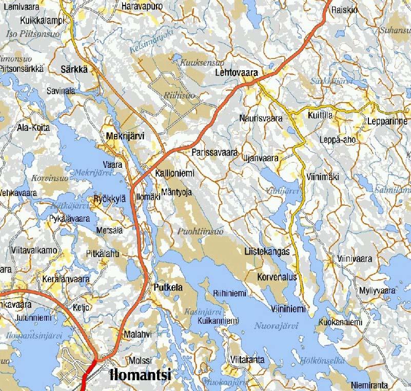 2. TIEDOT HANKKEESTA 2.1 HANKKEEN SIJAINTI Mekrijärvensuo (Riihisuo ja Kuuksensuo peruskarttamerkinnät) sijaitsee noin 14 km Ilomantsin keskustasta pohjoiskoillisen Mekrijärven kylässä (kuva 1).