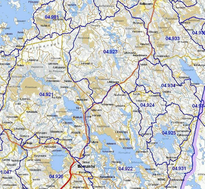 Hankealue sijaitsee Kelsimänjoen valuma-alueella (4.923).