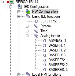 In 630 relays, protection functions have setting for Base value Sel phase and Base value Sel Res.