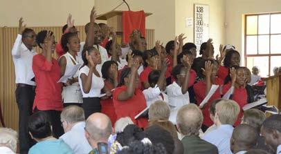 Teema Namibia Pertti Hilden Nuorten kuoro Emmanuelin seurakunnassa Windhoekissa.