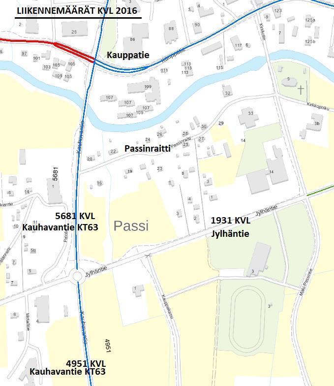 Sivu 3 / 7 3. Pääteiden liikenne-ennusteet Keskimääräiset vuorokausiliikenteet Liikenneviraston mukaan KVL.