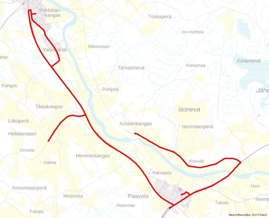 16 2.4.7 Kohde nro 15 Nro 15 Oppilaskuljetus Paavolan ja Ruukin kouluilta.