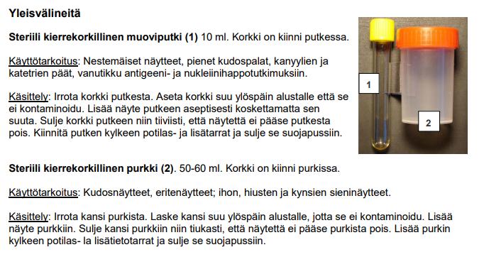 Mikrobiologian preanalytiikka Asiakkaiden