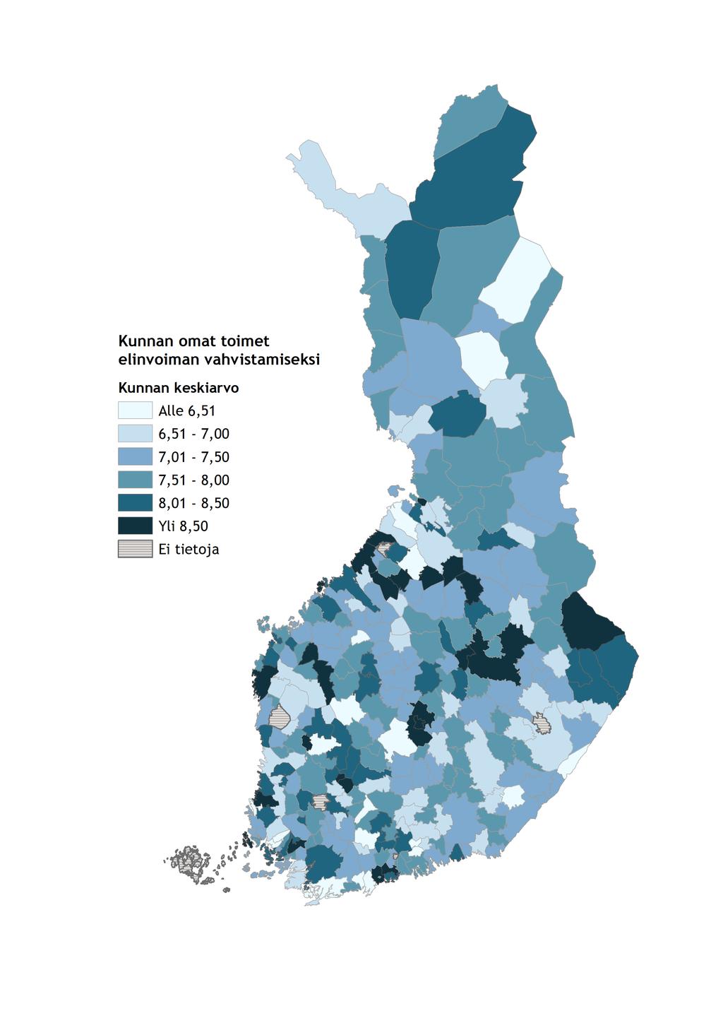 KOULUARVOSANA ELINVOIMAPOLITIIKALLE VUONNA 2018 Minkä kouluarvosanan antaisit oman kunnan toimista elinvoiman vahvistamiseksi?