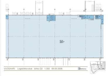 Varasto/logistiikka, 5 406m² Terminaali/varastotilan vapaa korkeus on 9 metriä. Lattiakantavuus on 5 000 kg/m2.