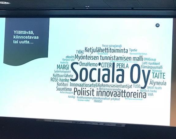 Pirkanmaan TKI- selvityksessä maakuntaanalyytikko Pia Tienhaara nosti Socialan mielenkiintoisimmaksi järjestöjen