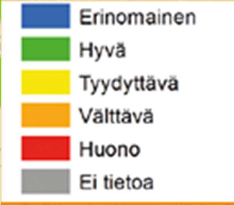 Pintaveden ekologinen tila on suuressa osassa Ylä-Kivijärveä erinomainen.