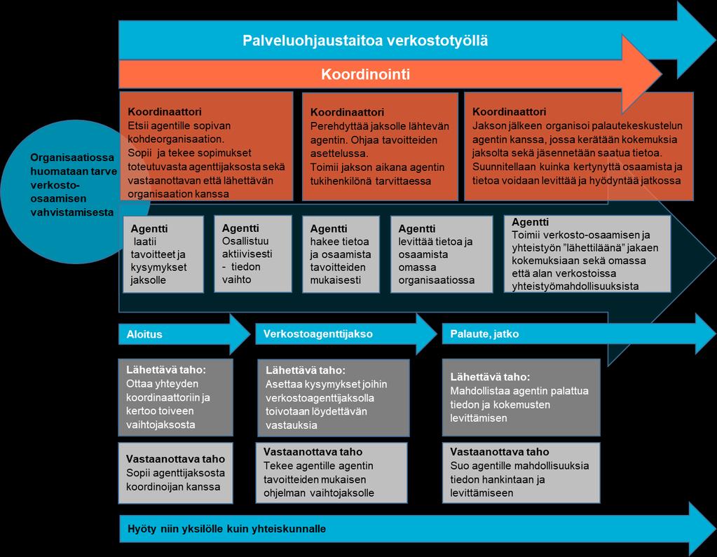 Hallinnollinen loppuraportti Sivu: 5 (43) Kuva 1. Verkostoagenttitoiminnan prosessi 2.