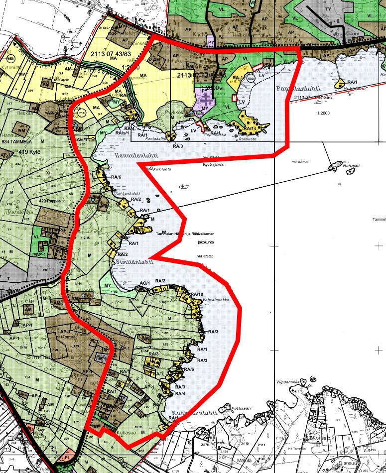 Pyhäjärven läntisen ranta-alueen osayleiskaava SYRJÄNHARJUN-, KYDÖN-, HÄIVIÄN JA SIMILÄNKULMAN ALUEEN osayleiskaavan päivittäminen (ranta-alue Pappilanlahdelta Kuhasuonlahdelle) Aluerajaus