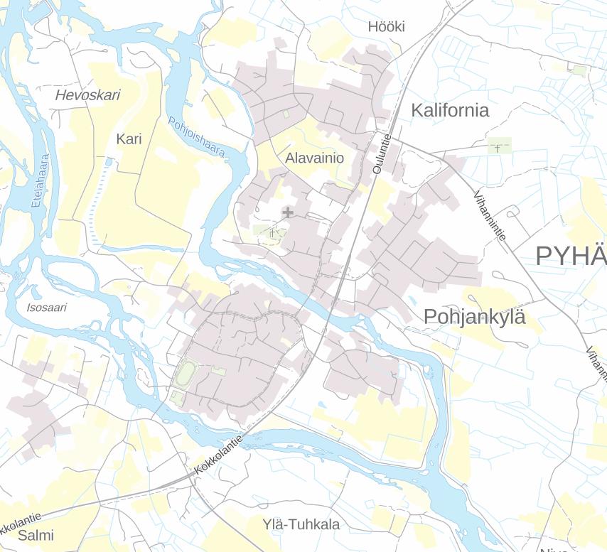 laatukäytävä, Vanhatie, keskustan rakennukset ja viherympäristö näkymien avaus, valtatien näkymät