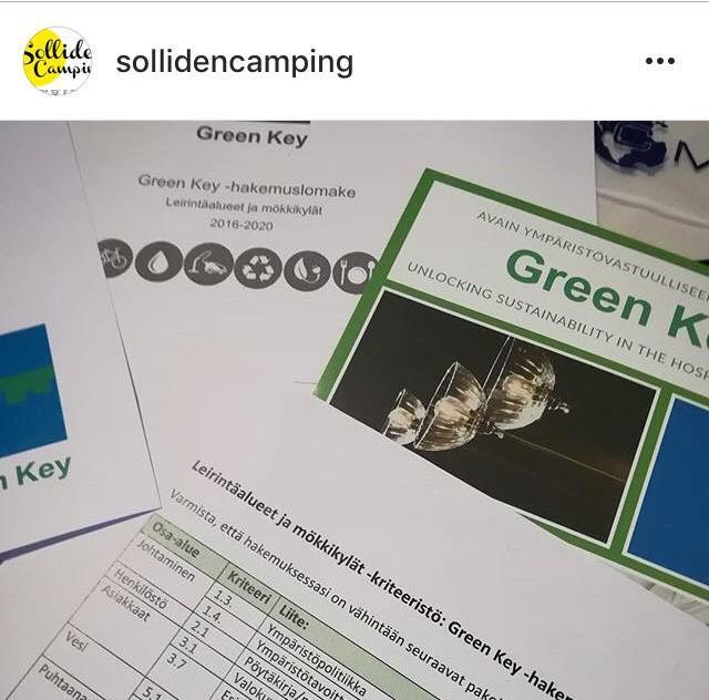 Solliden Camping matkalla kohti Green Keytä Hirveästi on tullut uusia ajatuksia ja ympäristöajattelutapamme on muuttunut paljon vierailusi jälkeen.