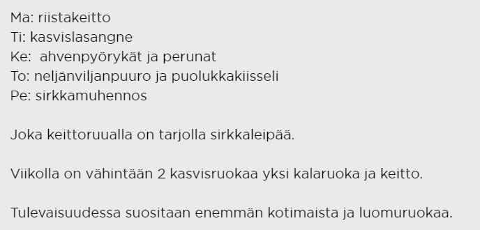 KOULURUOKA ENNEN, NYT JA TULEVAISUUDESSA Keskustelkaa, mitä löytyy koulun