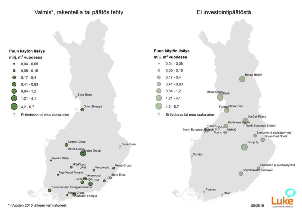 Puun käyttöä lisääviä investointeja Suomessa Perttu Anttila ja Antti Mutanen Viime vuosina Suomessa on toteutettu lukuisia puun käyttöä lisääviä investointeja, joista merkittävin on Metsä Fibren