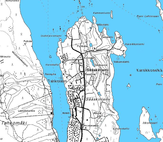 Kaavaselostus 2 (11) 1.2 Kaava-alueen sijainti Kaava-alue sijaitsee Tahkon keskusta-alueen pohjoispuolella, Syvärin rannalla Sääskiniemen pohjoisosassa. Alueen koko yhteensä on noin 0,205 ha. Kuva1.
