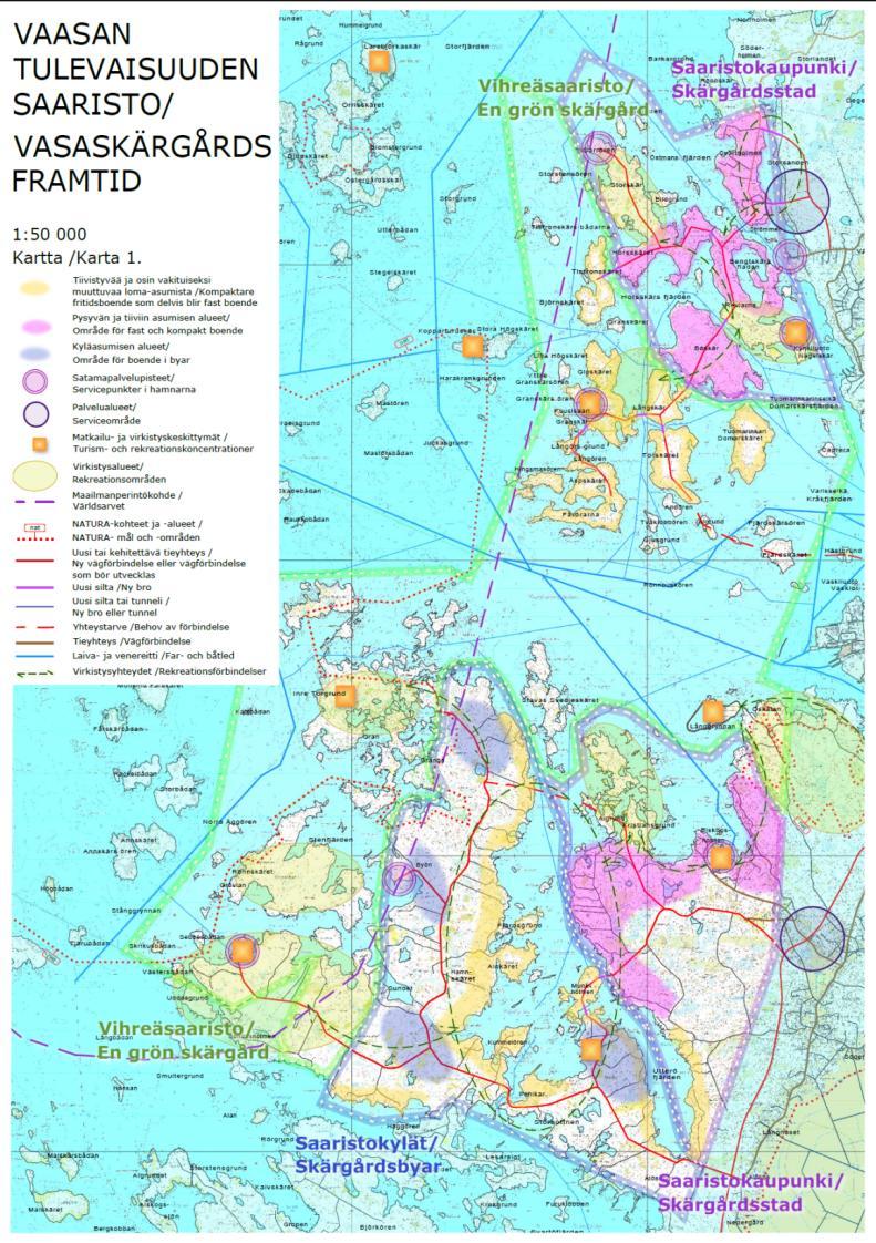 VIHREÄ KAUPUNKISAARISTO MAANKÄYTTÖSUUNNITELMA Västervikin saaristoon ja Sundomin rantavyöhykkeelle uutta tiivistä kaupunkirakennetta Vihreän saariston pohjoisella vyöhykkeellä tiivistyvää ja osin
