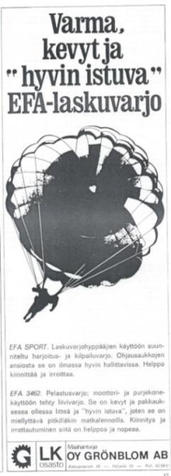 Ilmailuosasto julkaisi 30.4.1968 päivätyn ilmailumääräyksen, joka vahvisti edellä kuvatun laskuvarjojen huoltojärjestelyn. Meni kuitenkin vielä vuosi, ennen kuin toiminta käytännössä toteutui.