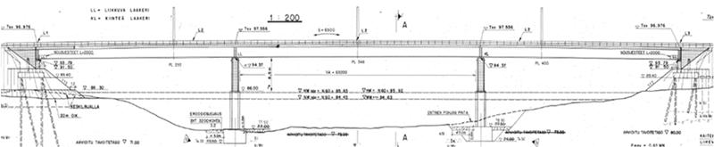 44 Kuva 4.7. Liisanniemensillan pituusleikkaus.