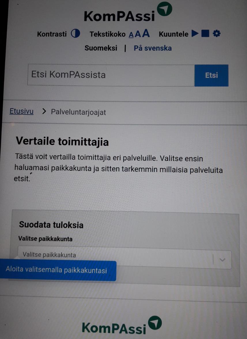 Palveluntuottaja päivittää
