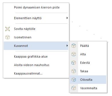 Klikkaa hiiren oikealla näppäimellä grafiikkaikkunassa