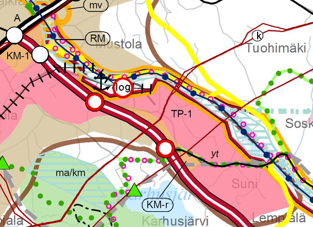 13/29 Vaihemaakuntakaavan merkinnät ja aluevaraukset korvaavat maakuntakaavassa osoitetun tuotantotoiminnan ja palveluiden alueen (TP-1), johon suunnittelualue aiemmin kuului.
