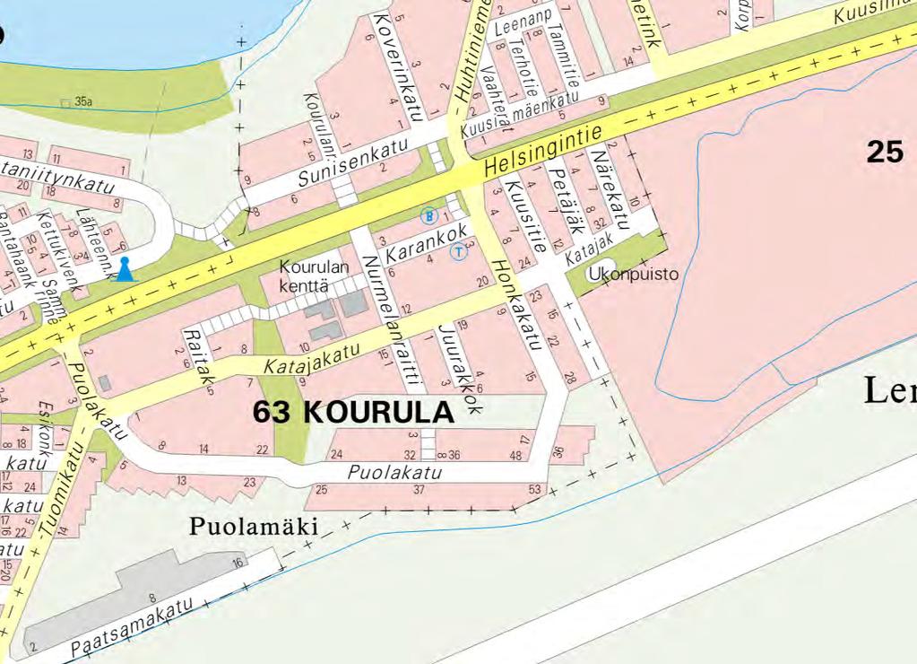 Asukastilaisuudessa..0 esitettiin Kourulan alueen uuden päiväkotikoulun sijoittamiseksi paikkaehdotusta..... Uudelle päiväkodille asukastilaisuudessa esitetyt sijaintiehdotukset.