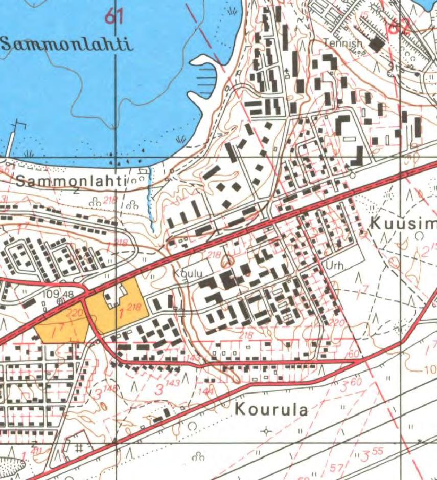 Selvitysalueen itäpuolella olevaa Honkakatua on jatkettu etelään Puolakadun omakotitalokortteleihin saakka. Sunisen tilan nimi on vaihtunut Kourulaksi.
