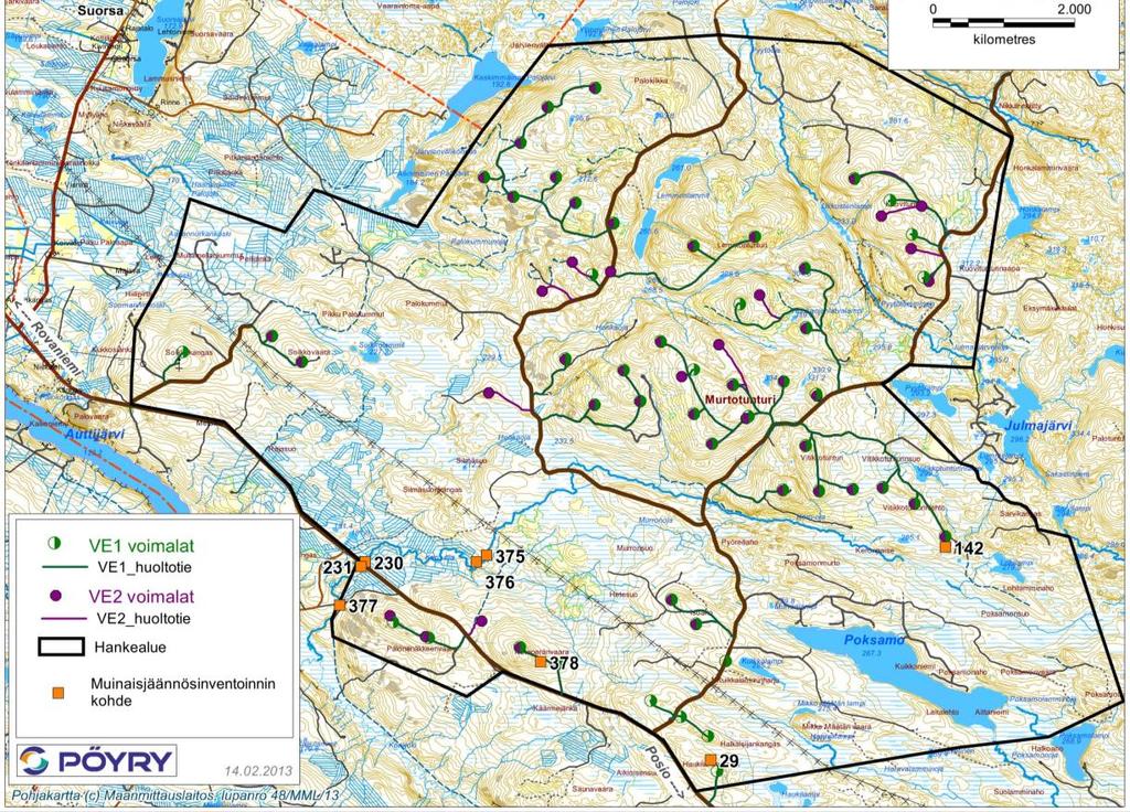 POSION KUNTA 41 142. POKSAMONSUO POHJOINEN Historiallinen rajamerkki (muinaisjäännösrekisteritunnus 1000011583). Posion kirkosta 30 km länsiluoteeseen ja Poksamon järvestä noin 2 km pohjoiseen.