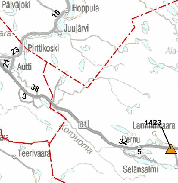 Suunnittelualueen eteläpuolitse kulkee Rovaniementie (kt 81, Rovaniemi-Kuusamo). Lisäksi alueella on useita metsäautoteitä. Alueella ei ole kevyen liikenteen väyliä.