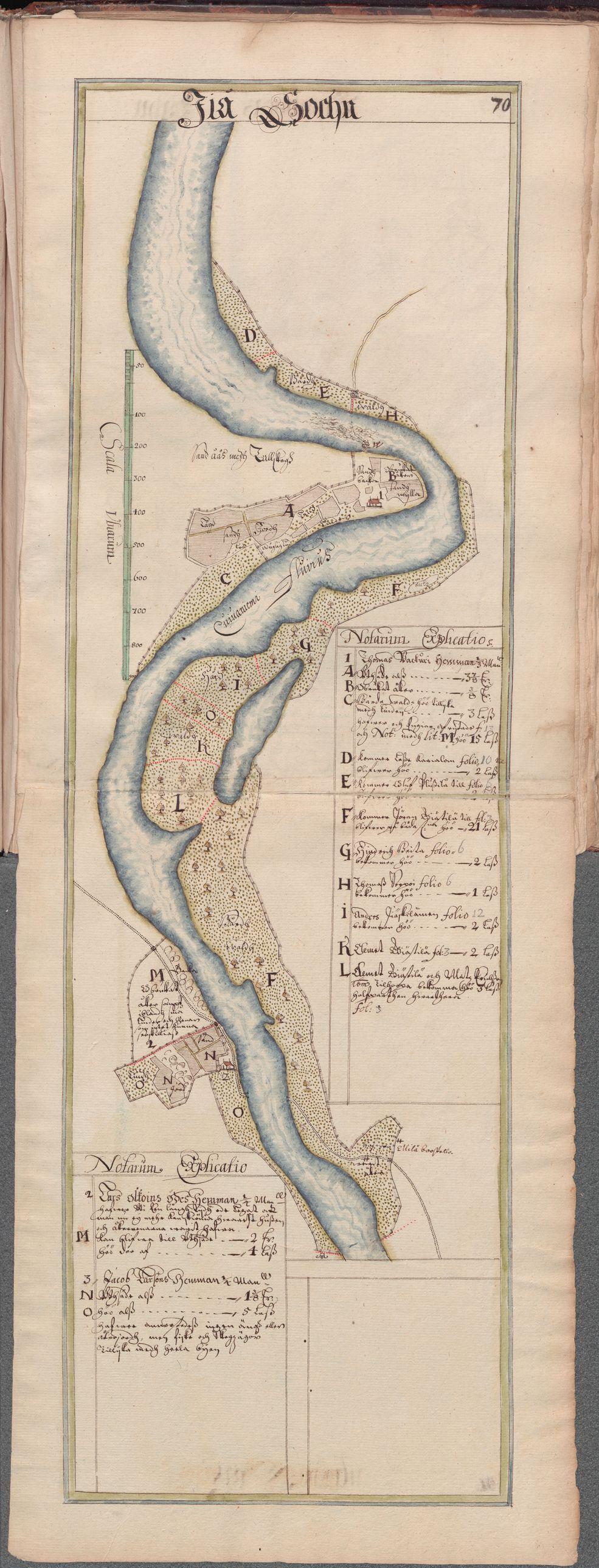 14 Ote vuoden 1648 maakirjakartasta Kuivajoen kohdalta, keskellä nykyinen Kehukseniva, missä Vt 4 ylittää joen, pohjoispuolella Vakkurin talo,