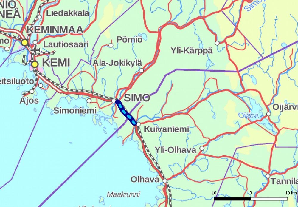 3 1. Perustiedot Selvitysalue: Valtatien 4 ohituskaistaparin suunnittelualueet välille Kuivaniemi-Simo, yhteensä n.