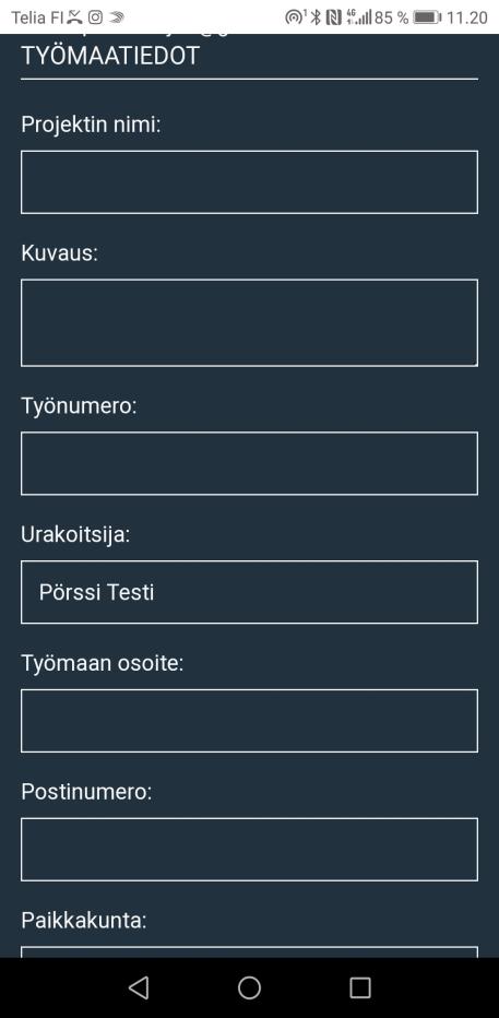 - Voi tehdä projektin sisäisiä ilmoituksia maa-aineksista - Ylimääräiset