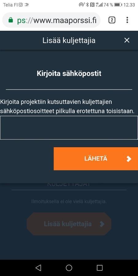 kuljetustiedot tulevat