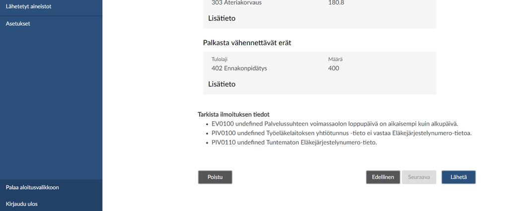 13(30) 5.1.5 Virhetilanteet Ohjelmisto tarkistaa käyttäjän ilmoitukseen syöttämät tiedot virheiden varalta, kun käyttäjä yrittää lähettää ilmoitusta.