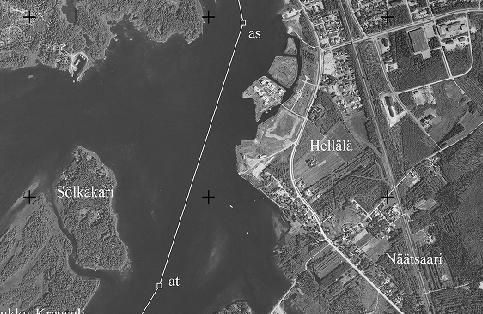 as Taitepiste Brytningspunkt Byggt år Gränskarta nr 45 uom. / Anmärk.