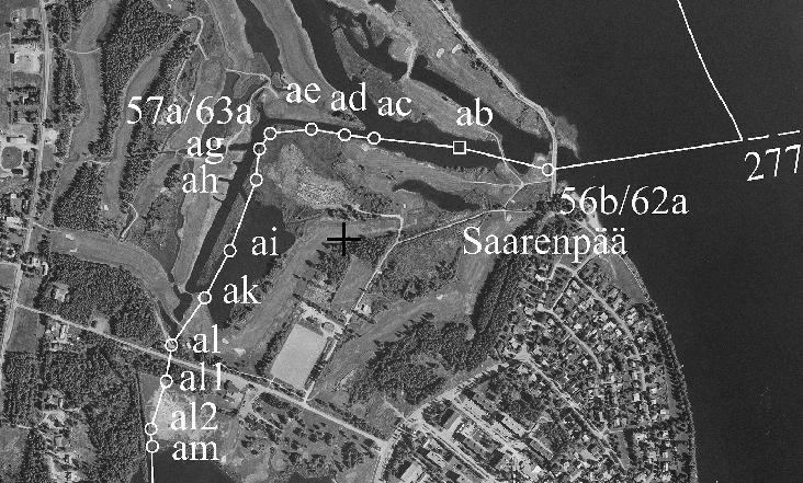 ab Taitepiste Brytningspunkt Byggt år Gränskarta nr 44, 48 uom. / Anmärk.