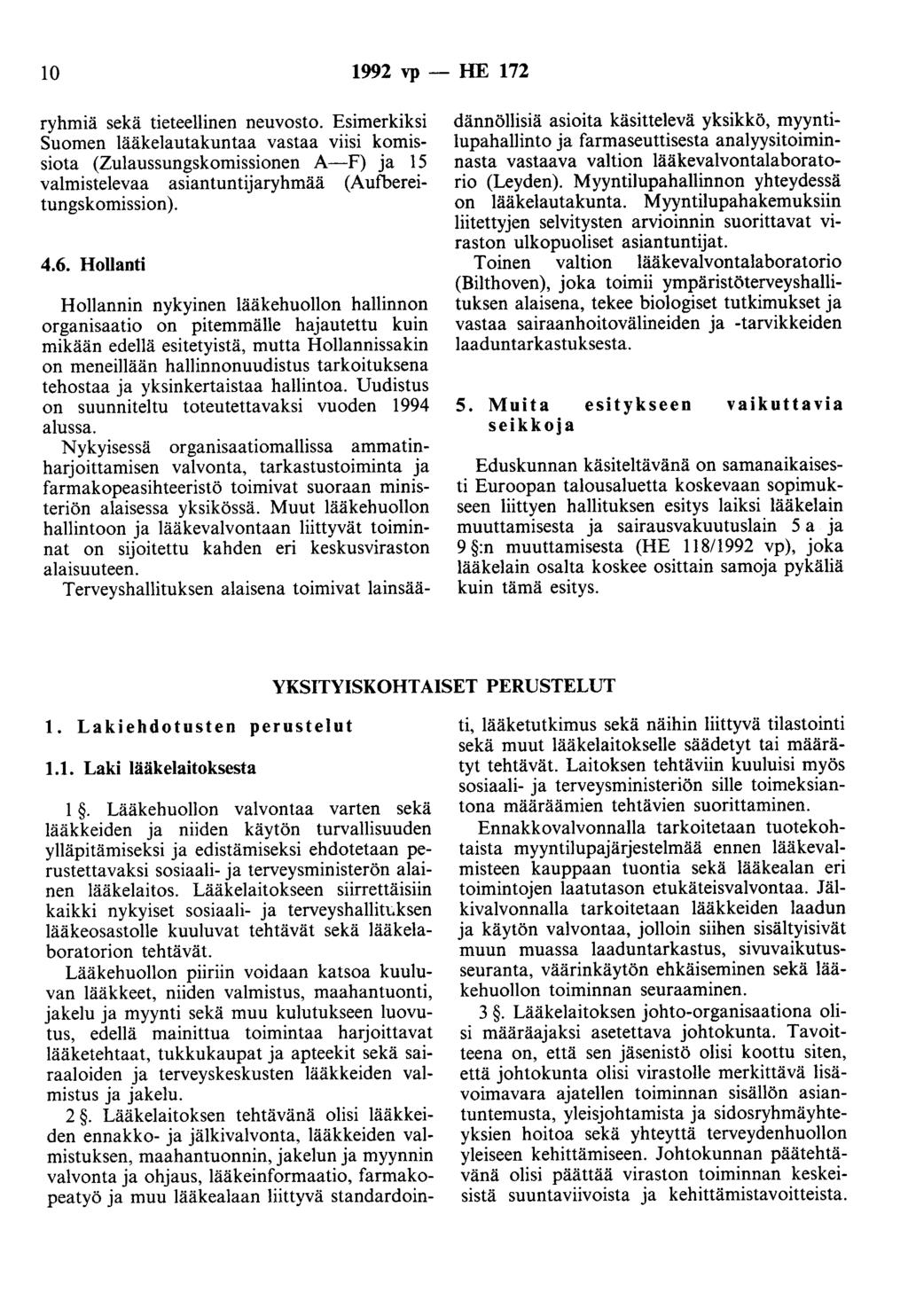 10 1992 vp - HE 172 ryhmiä sekä tieteellinen neuvosto.