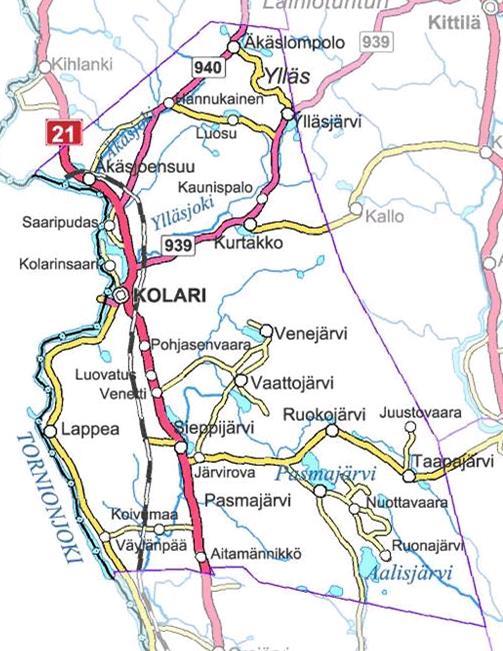 Etäjumppa nyt Välimatka esimerkkejä Kolari- Kurtakko 18 km Kolari Sieppijärvi 25 km Kolari Vaattojärvi 30 km Kolari Nuottavaara 56 km Lähde:
