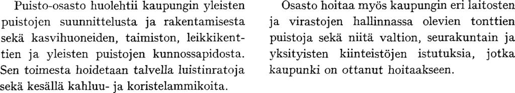PUISTO-OSASTO ORGANISAATIO JA HENKILÖKUNTA