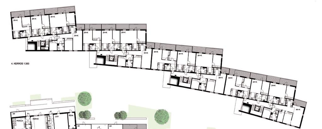 Pihan tukimuureissa ja tasoerojen reunoissa käytettiin puhtaaksivalettuja betonipintoja.
