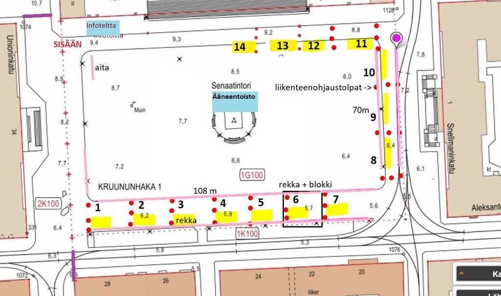 Kulkue Lauantai 30.6 Kokoontuminen alkaa Senaatintorilla klo 12.00 Kulkue lähtee klo 13.00 Saavumme Kaivopuistoon 14.